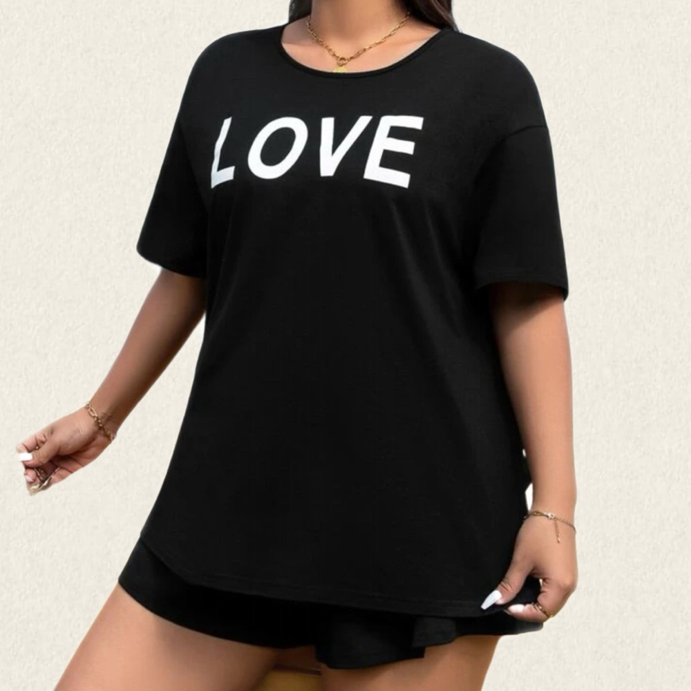 Drop Shoulder Tee and shorts